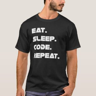 Camiseta Comer Código De Suspensión Repetir En Vivo Un Co