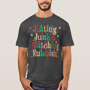 Camiseta Comer comida basura de Navidad y ver basura de Nav