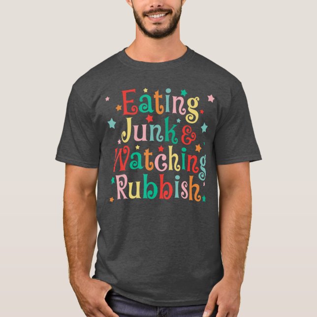 Camiseta Comer comida basura de Navidad y ver basura de Nav (Anverso)
