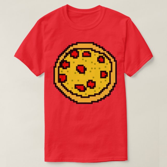 Camiseta Comer comida de 8 bits Pixelart Pizza (Diseño del anverso)