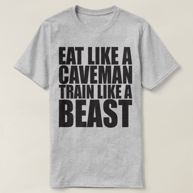Camiseta Comer Como Un Caballero, Entrenar Como Una Bestia  (Diseño del anverso)