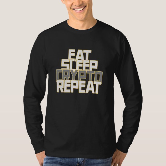 Camiseta Comer Cripto De Suspensión Repetido Para Cripto (Anverso)