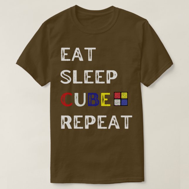 Camiseta Comer Cubo De Sueño Repetir Cubos Funny Velocidad  (Diseño del anverso)