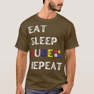 Camiseta Comer Cubo De Sueño Repetir Cubos Funny Velocidad 