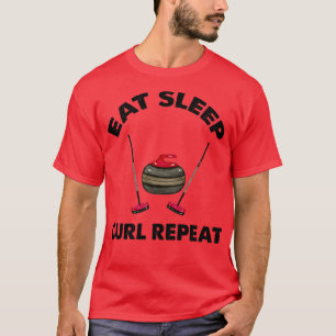 Camiseta Comer Curl De Sueño Repetido Curling Es Guay