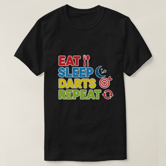 Camiseta Comer Dardos de Dormitorio Regalos de repetición p (Diseño del anverso)