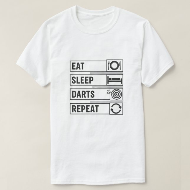 Camiseta Comer Dardos de Dormitorio Regalos de repetición p (Diseño del anverso)