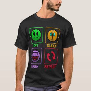 Camiseta Comer Dash Sleep Repetir Juego De Vídeo Regalo Geo