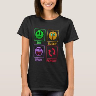 Camiseta Comer Dash Sleep Repetir Juego De Vídeo Regalo Geo