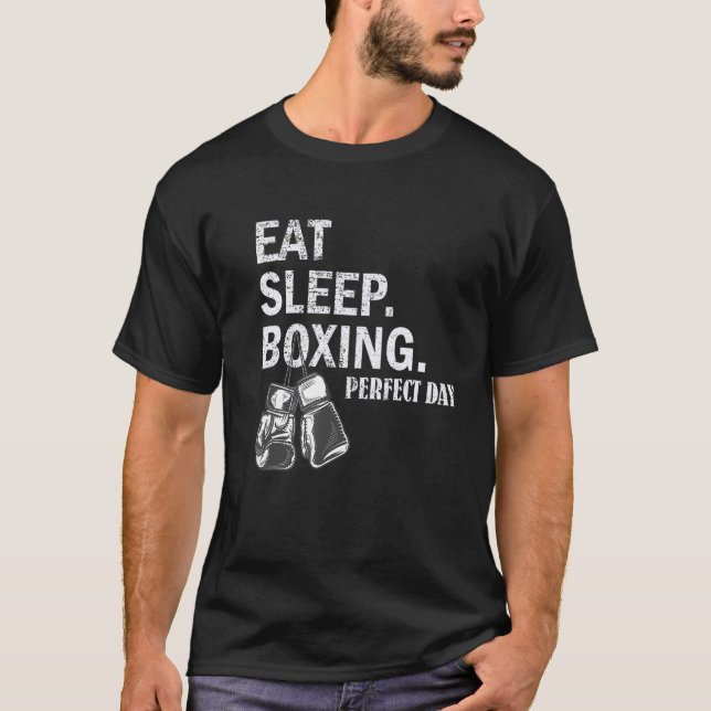 Camiseta Comer divertida. Duerme. Repite. El boxeo Lover Pe (Anverso)