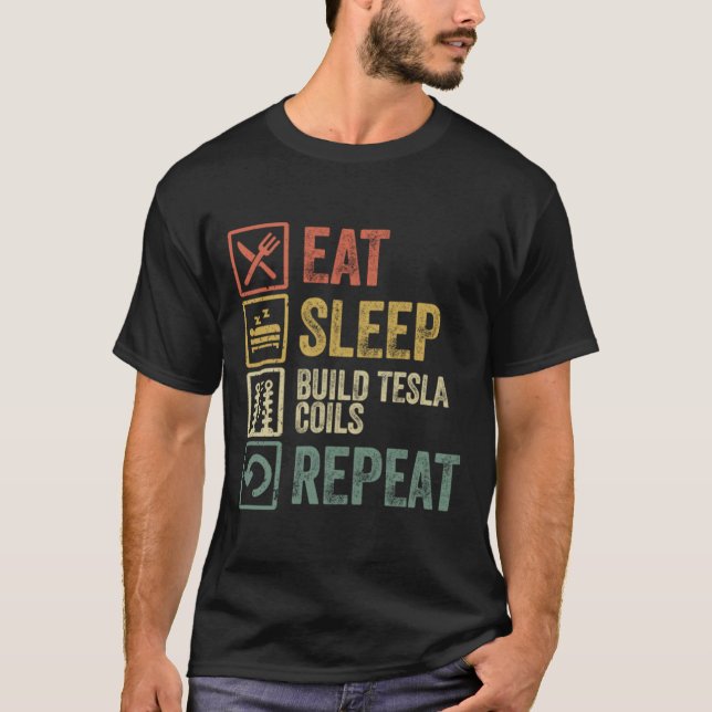 Camiseta Comer divertida eduación construir teselas retro v (Anverso)