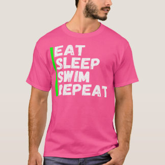 Camiseta Comer Divertido Dormir Nadar Repetir Nadar