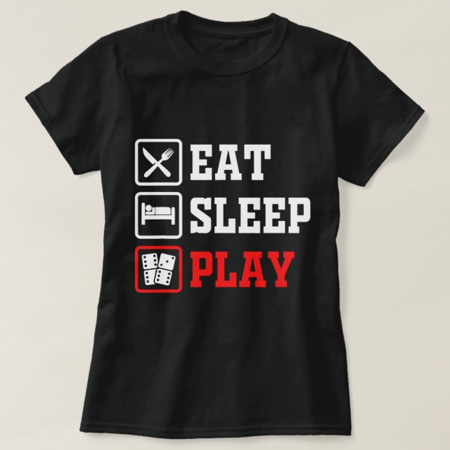 Camiseta Comer Dominoes De Juego De Sueño Para Las Mujeres (Diseño del anverso)