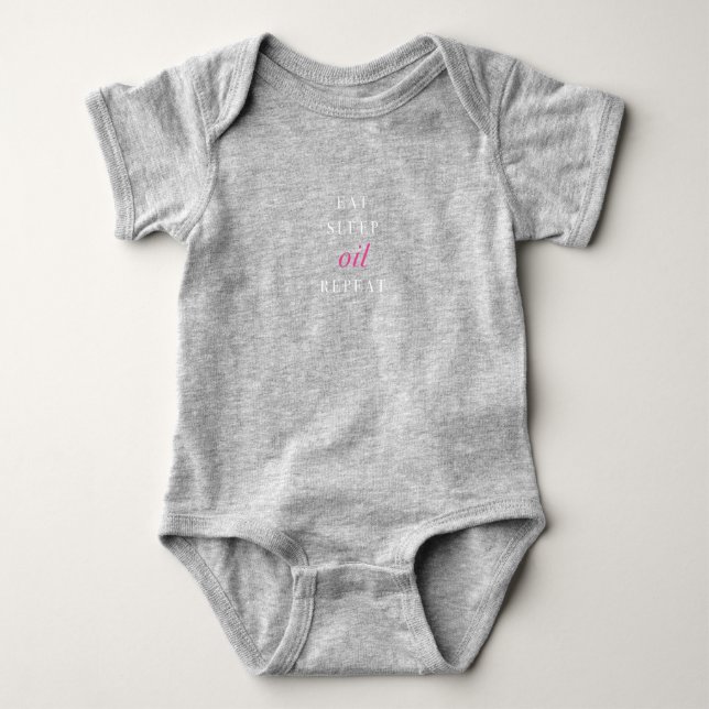 Camiseta Comer, dormir, aceite, repetir - oscuro (Anverso)