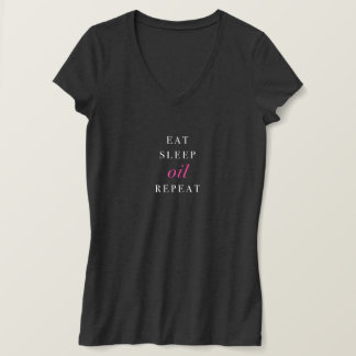 Camiseta Comer, dormir, aceite, repetir - oscuro