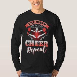 Camiseta comer dormir animar repetir Increíble Porristas