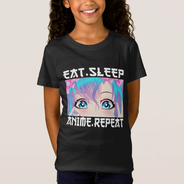 Camiseta Comer Dormir Anime Repetir     (Anverso)
