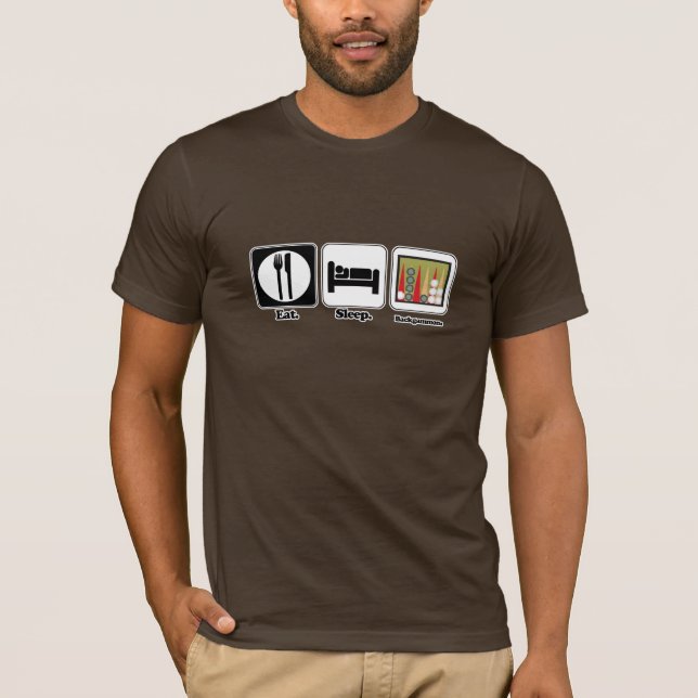 Camiseta comer dormir backgammon (Anverso)