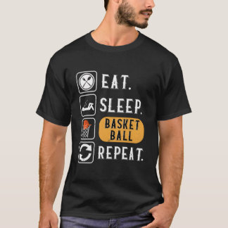 Camiseta Comer Dormir Baloncesto Repetir Baloncesto