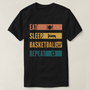 Camiseta Comer Dormir Baloncesto Repetir Entrenador de Balo