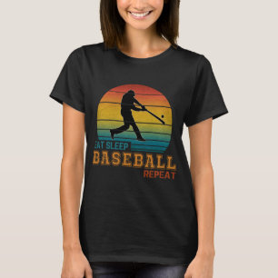 Camiseta Comer Dormir Béisbol Repetir