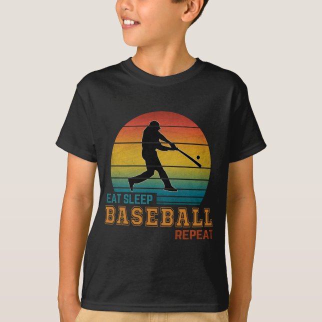 Camiseta Comer Dormir Béisbol Repetir (Anverso)