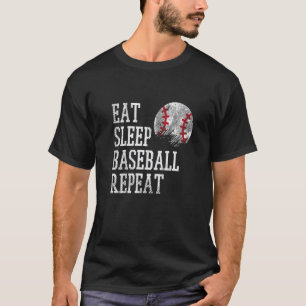 Camiseta Comer Dormir Béisbol Repetir Entrenador Equipo Jug