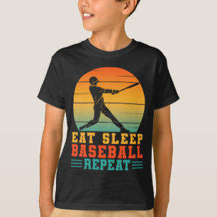 Camiseta Comer dormir béisbol repetir jugador de béisbol la