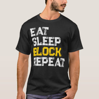 Camiseta Comer Dormir Bloquear Repetir Ofensiva de Fútbol