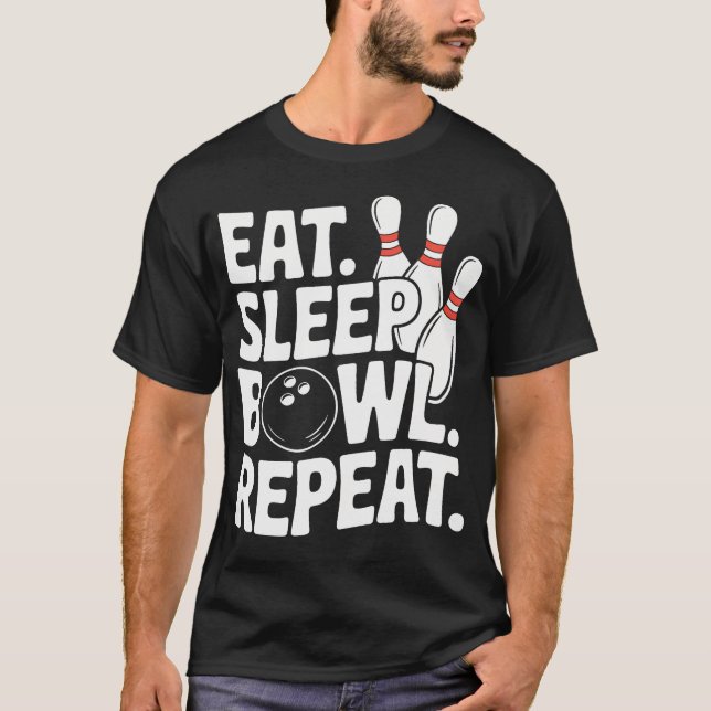 Camiseta Comer Dormir Bolos (Anverso)