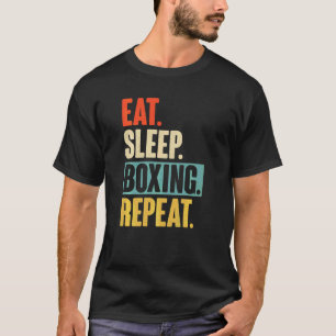 Camiseta Comer Dormir Boxeo Repetir Retro Boxeo Vintage
