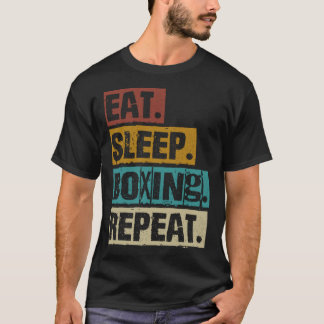 Camiseta Comer Dormir Boxeo Repetir Retro Vintage Boxeo Box