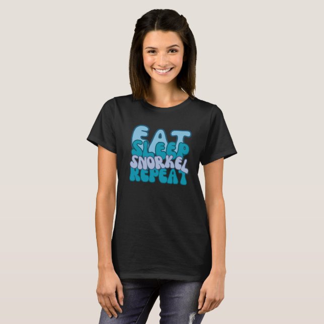Camiseta Comer, dormir, bucear, repetir gracioso (Anverso completo)