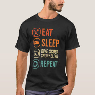 Camiseta Comer Dormir Buceo Repetir Buzo Buceo Snorkeli