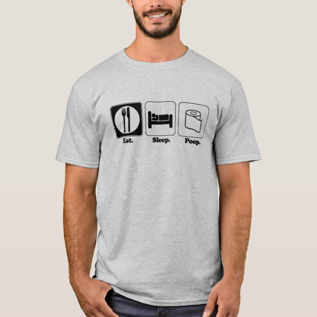 Camiseta comer dormir cagar (Anverso)