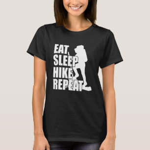 Camiseta Comer Dormir Caminar Repetir Clásico Vacaciones Ve