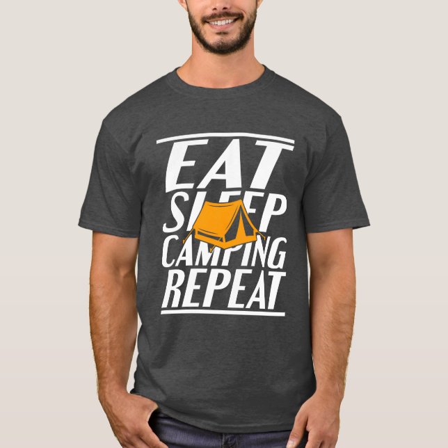 Camiseta comer dormir camping chico (Anverso)