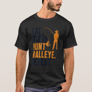 Camiseta Comer Dormir Cazar Lucioperca Repetir Señuelos Luc