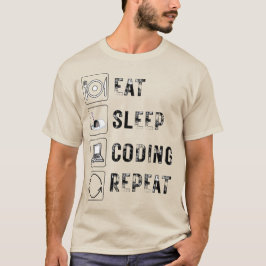 Camiseta Comer, dormir, codificar, repetir - Funny Develope