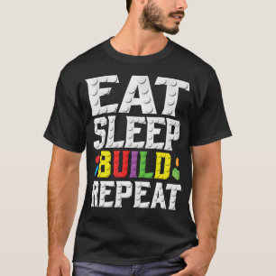Camiseta Comer Dormir Construir Repetir Maestro Constructor