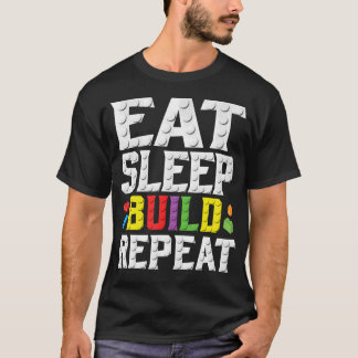 Camiseta Comer Dormir Construir Repetir Maestro Constructor