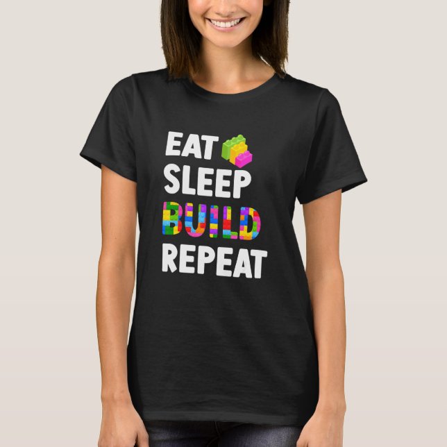 Camiseta Comer Dormir Construir Repetir Maestro Constructor (Anverso)