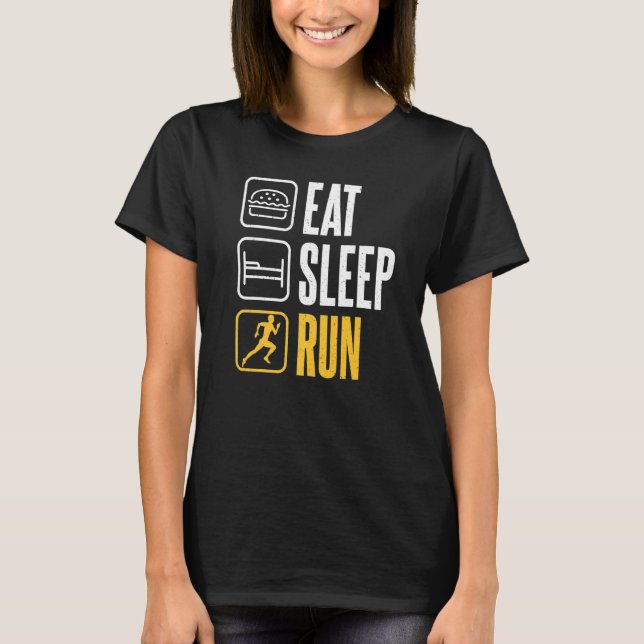 Camiseta Comer Dormir Correr Maratonista Corredor (Anverso)