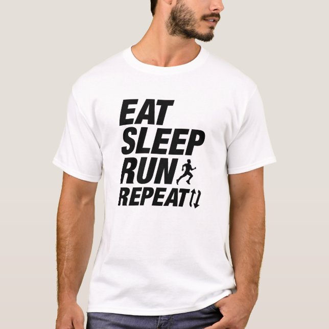Camiseta Comer Dormir Correr Repetir (Anverso)