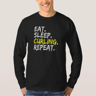 Camiseta Comer Dormir Curling Repetir Diciendo Curling Pied