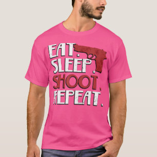 Camiseta Comer Dormir Disparar Repetir Disparar Armas