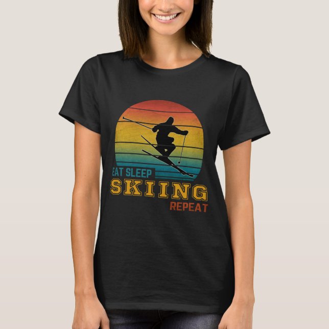 Camiseta Comer Dormir Esquí Repetir  (Anverso)