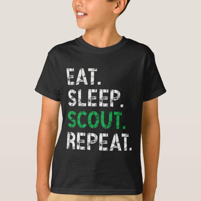Camiseta Comer Dormir Explorador Repetir Divertido Explorad (Anverso)