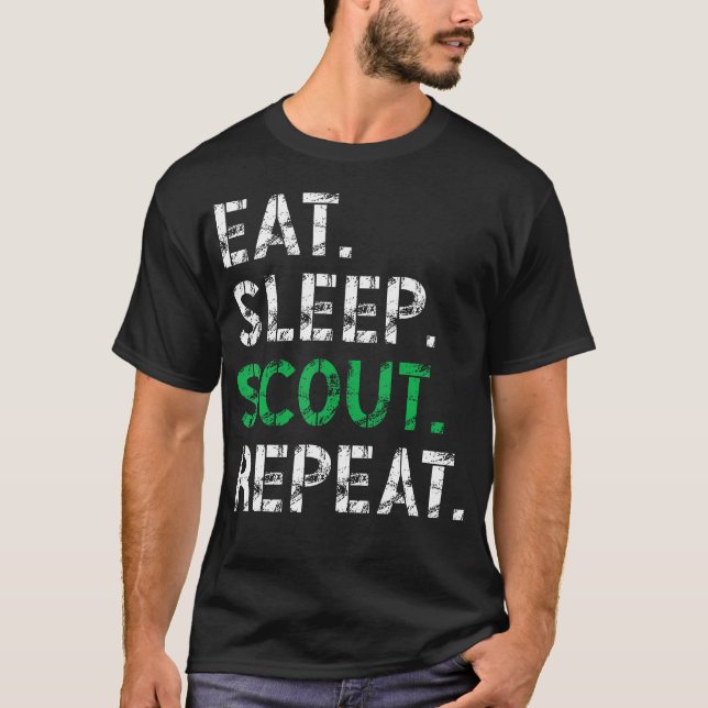 Camiseta Comer Dormir Explorador Repetir Divertido Explorad (Anverso)