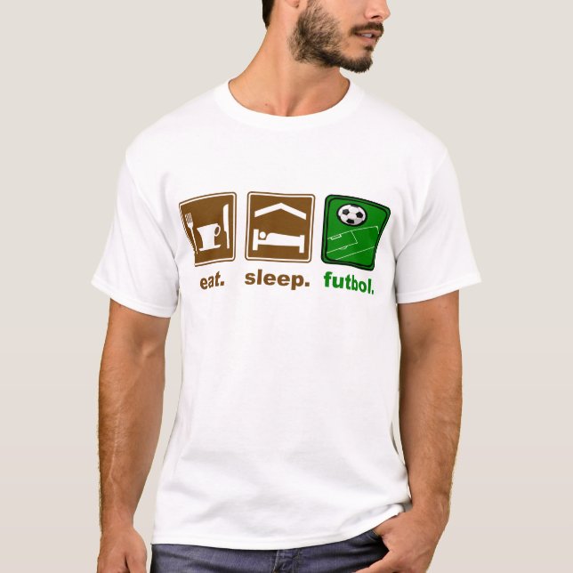 Camiseta comer, dormir, futbol (Anverso)